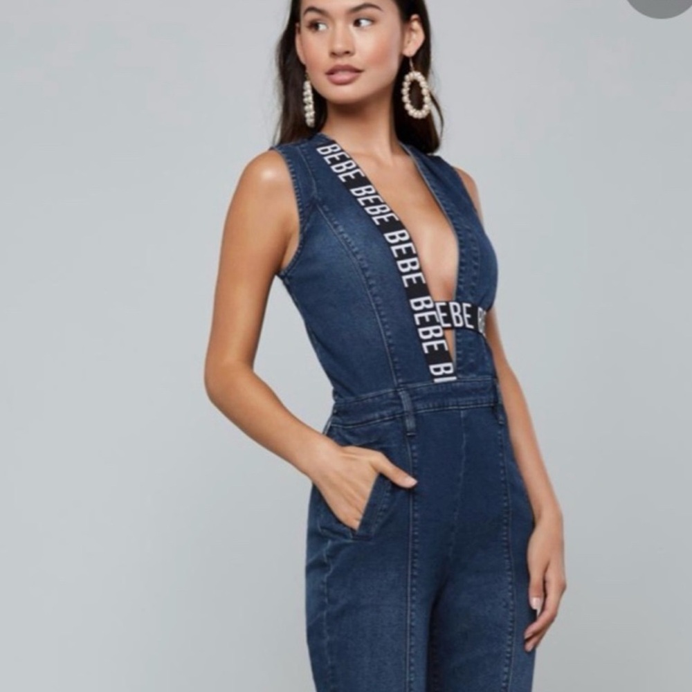 BEBE Denim Jumpsuit - Picture 2 of 15